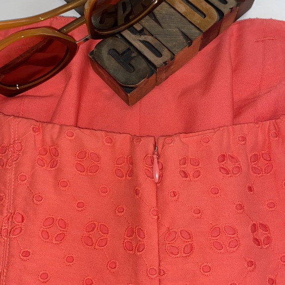 J. CREW Orange Eyelet Strapless Dress - Picture 8 of 12